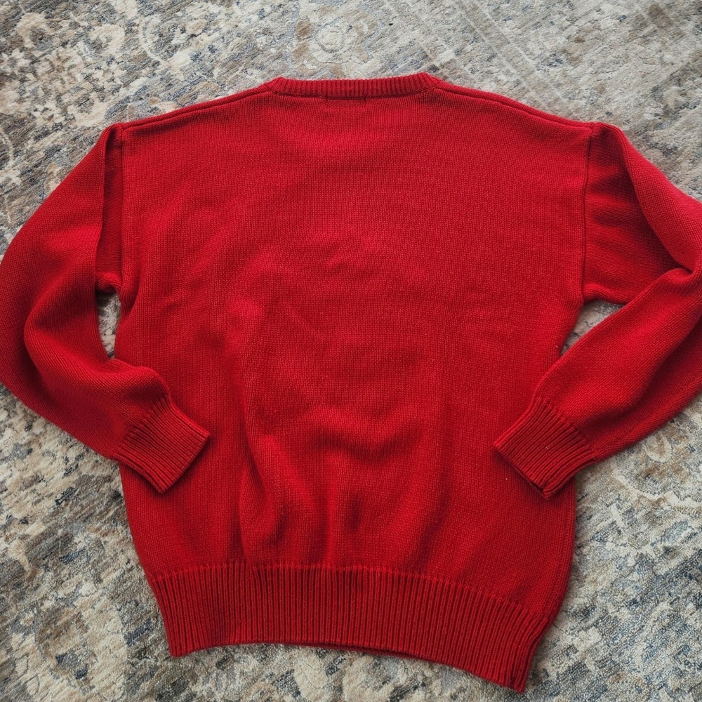 Mickey's Golf Club Aureus Sweater Unisex Medium Red Vintage Disney Knit EUC - Picture 2 of 7